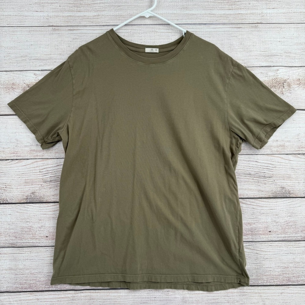 Flint and Tinder T-Shirt Mens XL Olive Green Cotton Short Sleeve Made in USA